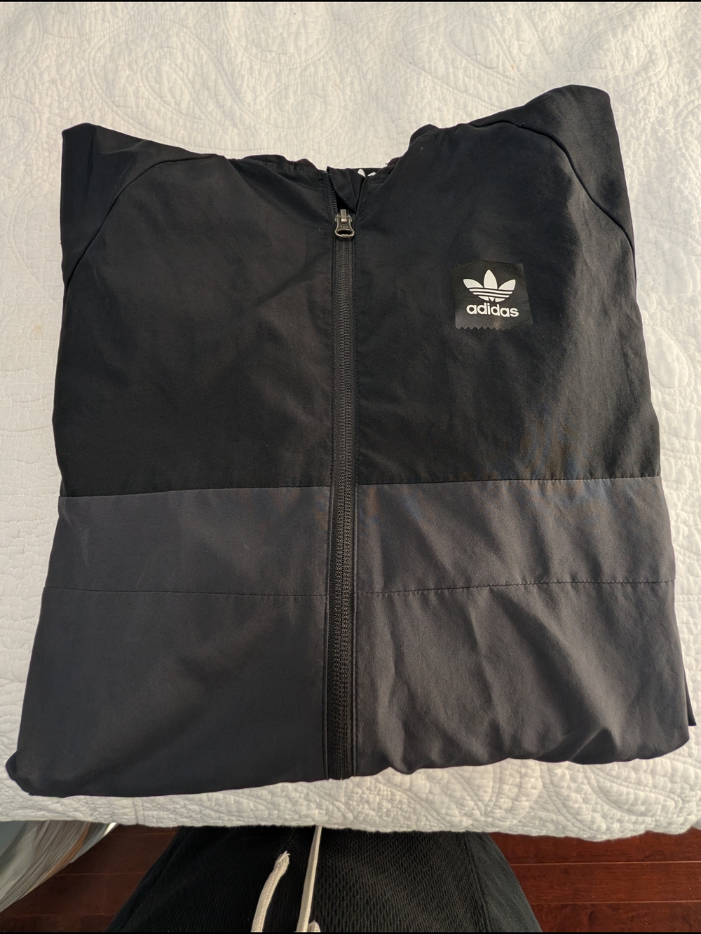 adidas Two-Tone Black/Charcoal Zip Wind Jacket